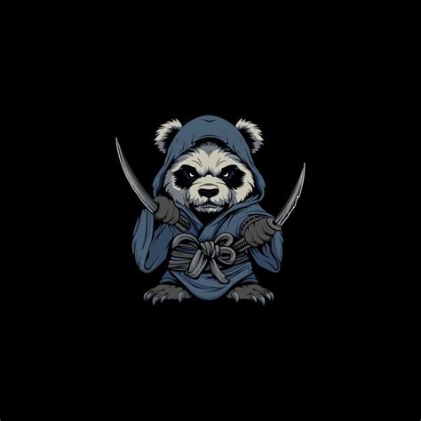 Panda killer logo design vector | Premium AI-generated vector