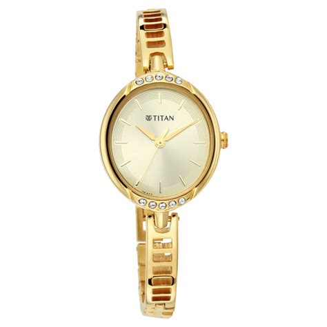 Buy Online Titan Quartz Analog Golden Dial Metal Strap Watch for Women ...