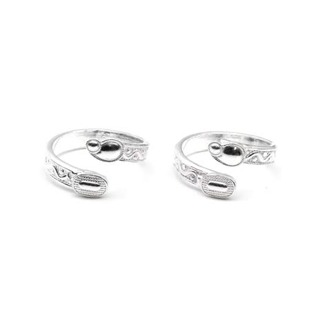 Cute Handmade Toe Ring Pair Real Solid Silver – Karizma Jewels