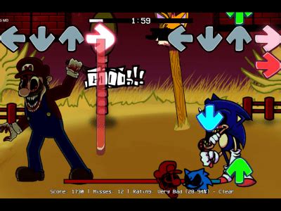 FNF Mario.EXE vs Sonic.EXE (It's a me x Too Slow) ऑनलाइन खेलना