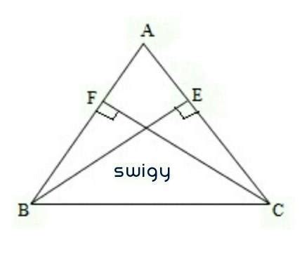 Ad be and cf the altitudes of triangle abc are equal. Prove that abc is ...