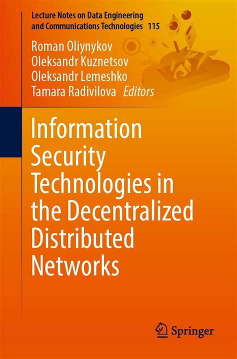 Buy Information Security Technologies in the Decentralized Distributed ...
