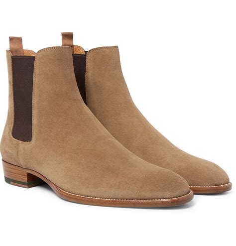 Saint laurent Suede Chelsea Boots in Brown for Men | Lyst