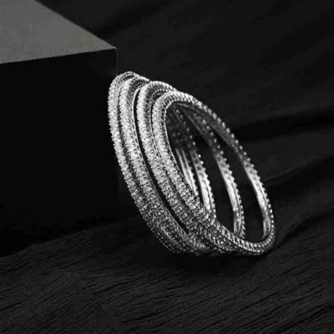 White American Diamond Bangles -Bhuma |Twinkklzz|