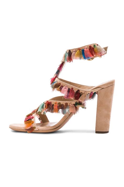 Chloe Suede Liz Sandals in Reef Shell | FWRD