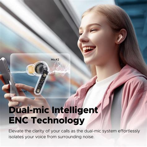 SoundPEATS Clear True Wireless Earbuds Dual ENC Mic, Gaming Mode ...