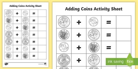 Australian Coins Addition Activity (teacher made) - Twinkl
