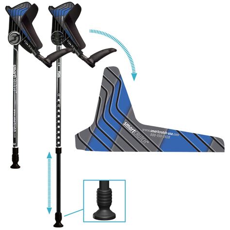 smartCRUTCH Racer Series Forearm Crutch 15-90 Degree Rotation - 2 ...