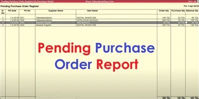TDL Source Code of Pending Purchase Order Report in Tally Prime 7.0 ...
