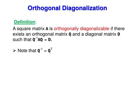 Image result for Orthogonal Diagonalization