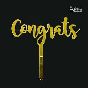 Celebrate with Golden Congrats Acrylic Cake Topper