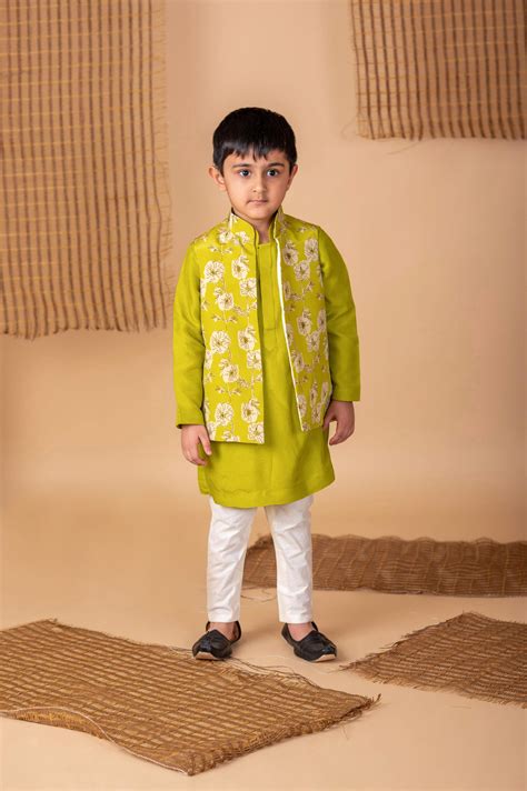 Green Floral Silk Jacket Set – Lil Angels