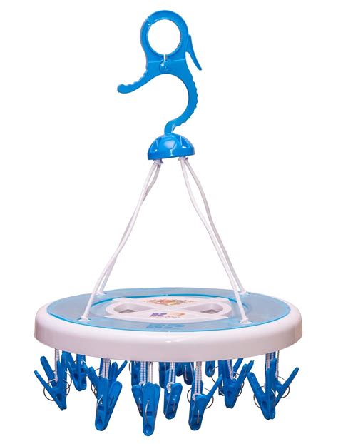 River Plast Plastic Cloth Drying Stand Hanger with 24 Clips/pegs, Baby ...
