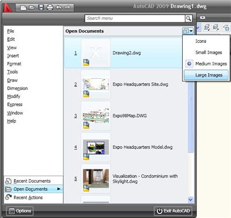 Image result for AutoCAD 2009 Menu Layout