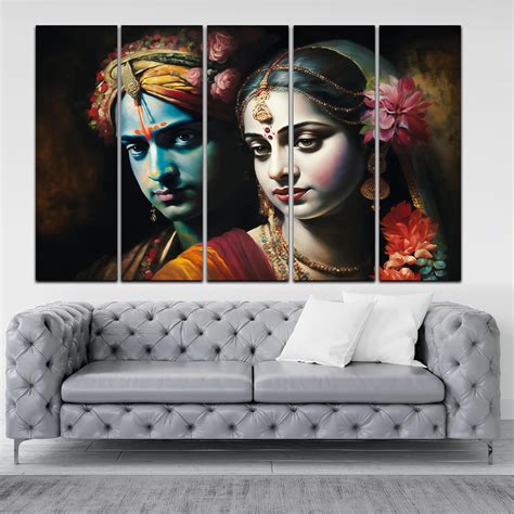KYARA ARTS Radha Krishna painting with frame Big Size(30inchx50inch ...