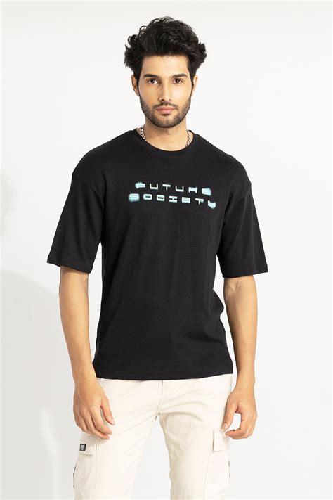 Buy Men's Future Society Black Oversized T-Shirt Online | SNITCH