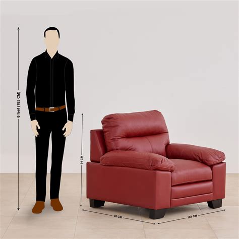 Buy Winchester Half Leather 3+1+1 Seater Sofa Set - Burgundy from Home ...