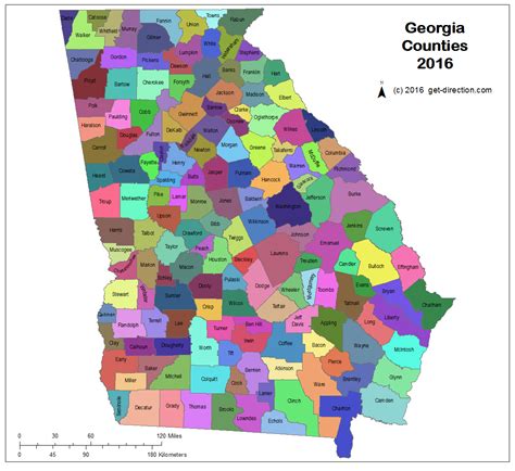 Georgia County Map With Cities And Roads