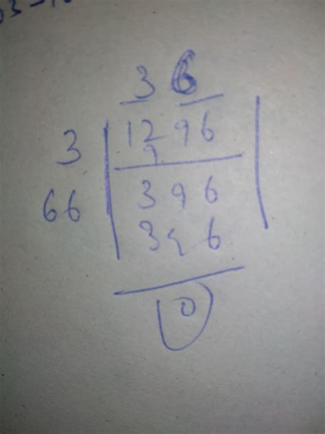 square root of 1296 by division method - Brainly.in