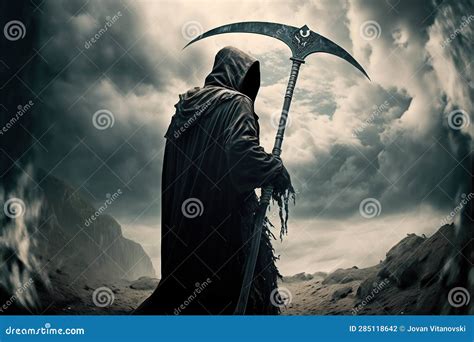 The Grim Reaper with a Scythe Stock Illustration - Illustration of ...