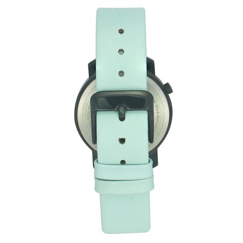 Helix By Timex Green Round Analog Leather Watch Women -TW032HL37