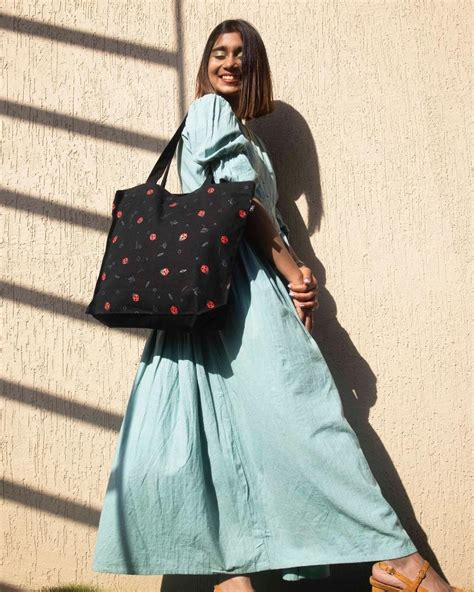 Buy Aesthetic Black Tote Bag - Beetles – Ecoright