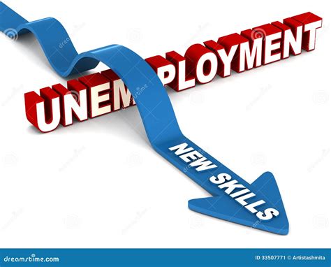 New Skills Overcome Unemployment Stock Illustration - Illustration of ...