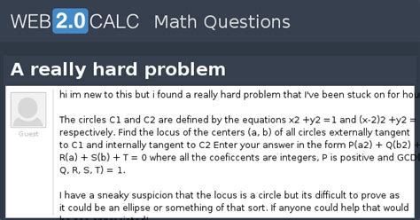 View question - A really hard problem