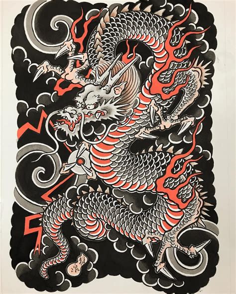 dragon drawing japanese