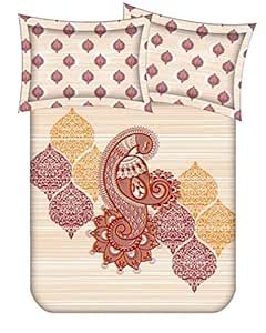 SSTP 100% 240TC Cotton Jaipuri Queen Size Bed Sheet with Panel Print 2 ...
