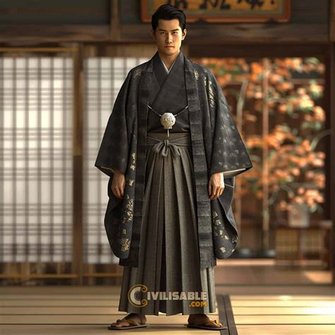 Japanese Traditional Dress Men Wearing A Traditional Japanese Kimono