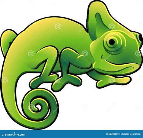 Cute Chameleon Vector Illustra Stock Vector - Image: 5078880