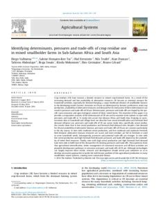 Identifying determinants, pressures and trade-offs of crop residue use ...