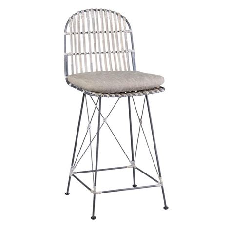 East at Main Grey Wash 24-in H Counter height Wood Bar Stool Back at ...
