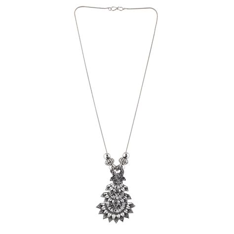 Sukriti Trending Stylish Oxidized German Silver Peacock styled Chain P ...