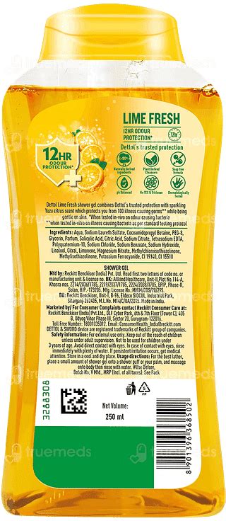 Dettol Lime Fresh Shower Gel 250ml - Uses, Side Effects, Dosage, Price ...