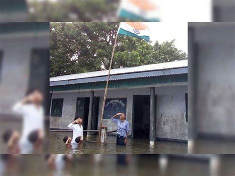 Remember the viral pic of Assam kid saluting tricolour in knee-deep ...