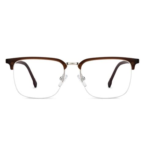 Buy Silver Brown Half Rim Square Lenskart Air fusion LA E14869-C3 ...