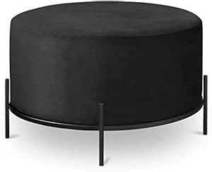 Indian Decor. 28624 Round PU Leather Ottoman Footstool, Side Table ...
