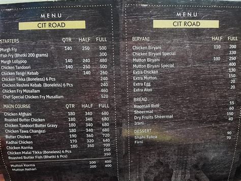 Menu at Dilli 6, Kolkata, 16