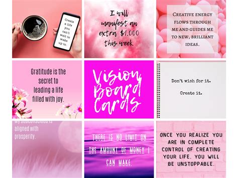 Vision Board Quote Cards (35) 3"x3" | Printable Affirmations | Instant ...