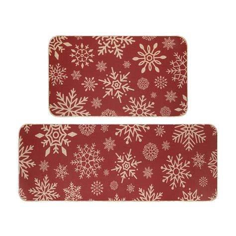 C 16X24 Inches + 16X47 Inches Christmas Kitchen Floor Mat Set Absorbent ...