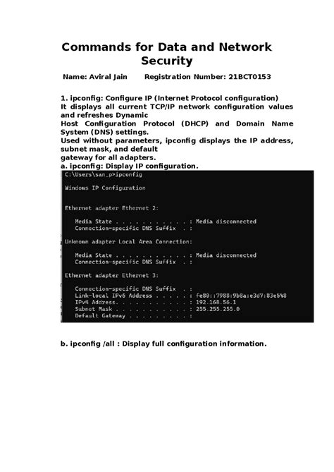 Commands for Data and Network Security - Commands for Data and Network ...