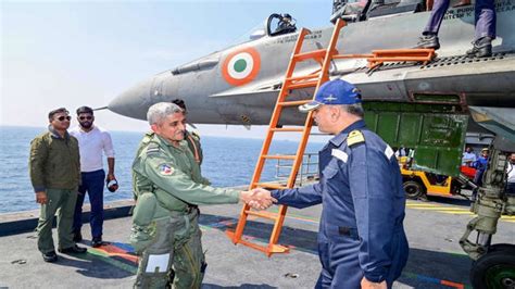IN PHOTOS Senior officers embark INS Vikrant to witness Joint Phase of ...