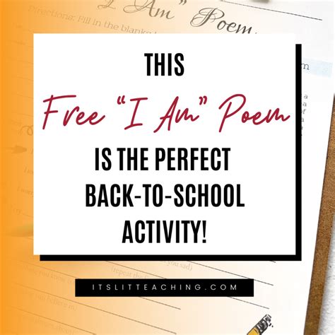 This FREE "I Am" Poem is the Perfect Back-to-school Activity - It's Lit ...