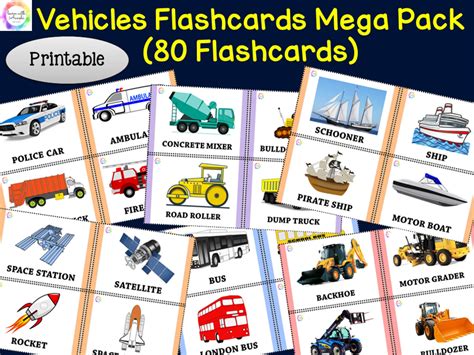 Buy Vehicles Flashcards Megapack | Means of Transportation | Learning ...