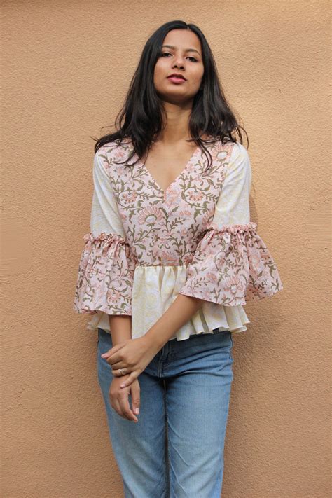Floral Flounce Top - Mogra Designs