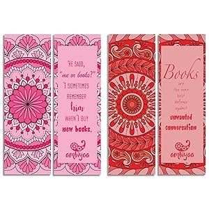 Ambiyaa Set of 18 Handmade Mandala Bookmarks in Monochrome Colors ...