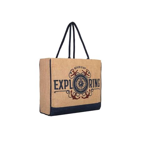 Mona B - Reusable Jute Shopping Bag With Stylish Design for Men and Wo