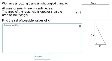 We have a rectangle and a right-angled triangle. All measurements are ...